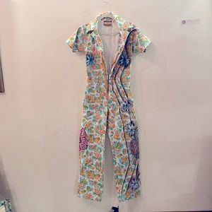Artist painted big bud jumpsuit size xs